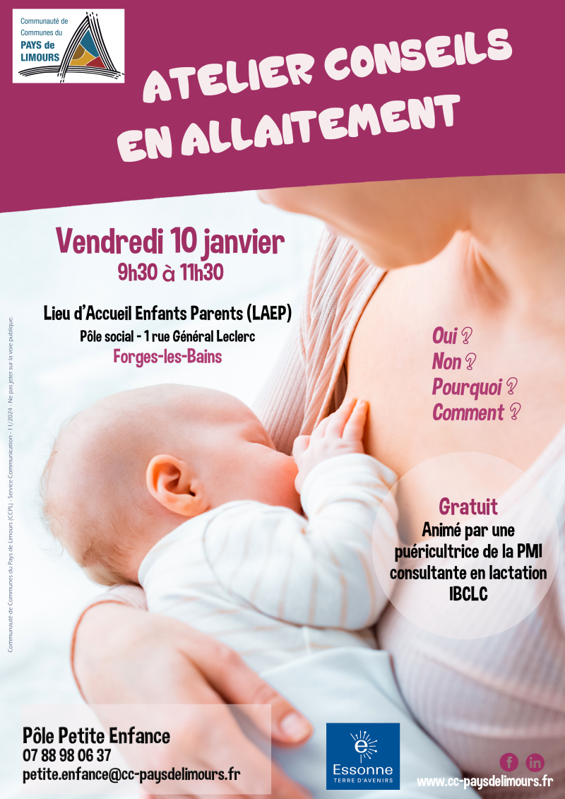 Atelier parentalité allaitement 10 janvier 2025