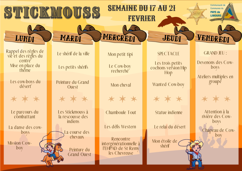 Programme de l’ACM Maternel des vacances d’hiver - Stickmouss